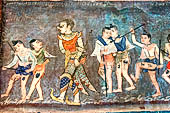 Chiang Mai - The Wat Phra Singh temple. Murals of the Viharn Lai Kham illustrating Jataka tales and other stories. 